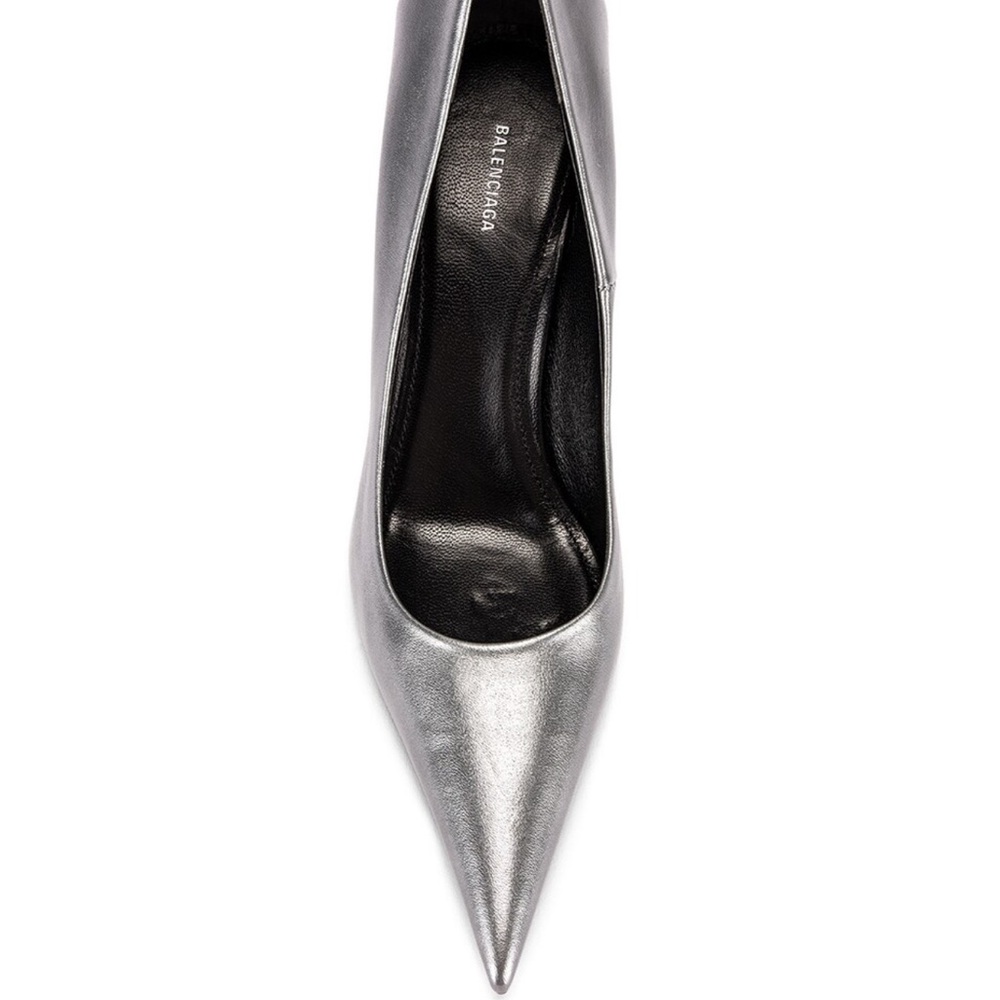 Balenciaga Silver Pointed Toe Heels - Picture 4 of 4